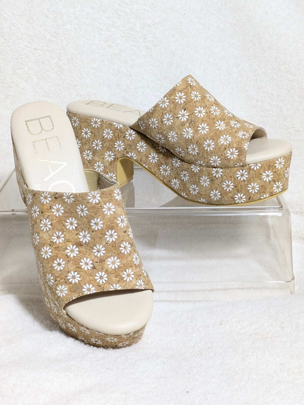 Womens Beach By Matisse Floral Cork Platform Slip On Sandals Summer Festival  6